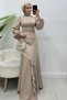 Nadide Evening Gown in taupe color - 2