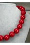 STUNNING MODERN DESIGN: ELEGANT WOMEN'S NECKLACE WITH LARGE ROUND BEADED PENDANTS IN A MARBLE PATTERN - 2