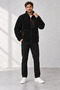 Men's Black Lambswool Welsoft Fleece Jacket with Full Zipper and 3 Zippered Pockets - 3