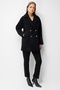 Double-Breasted Button-Front Melton Coat - 3