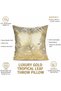 Zipper Cushion Cover 18x18 In -Decorative Throw Pillow Covers for Couch, Bed, Sofa & Living Room/Golden Blooms White Floral - Hot Stamping Striped Modern Spring Farmhouse Neutral Cushion Case - 2