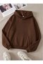 Unisex brown unprinted hooded sweatshirt