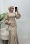 Nadide Evening Gown in taupe color - 3