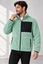 Men's Green Lamb Welsoft Fleece Jacket with Full Zipper and 3 Zippered Pockets