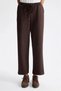 Lace-Up Waist Wide Leg Trousers Brown - 3