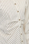 Women's Striped Shirt with Draped Details and Asymmetrical Buttons - 6