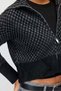 Women's Checkered Zipper-Front Knit Cardigan - 6