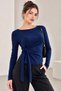 Women's Long-Sleeved Blouse with Tie-Detail MO0606