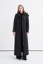 Black Quilted Trench Coat with Hood, Belt Detail, and Zip Detail 13993