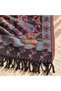 FLR-5045 Anthracite, Red, and Turquoise Paisley-Patterned Reversible Cashmere Shawl | Eos Collective - 4