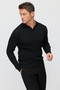 Men's Ribbed Polo Collar Knit Sweater