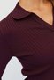 Women's V-Neck Ribbed Knitwear Sweater - 7