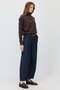 Women's Wide-Leg, Belted, Drapey Denim Pants