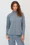 Women's Half-Turtleneck Blouse with Stitched Front