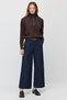 Women's Wide-Leg, Belted, Drapey Denim Pants - 2