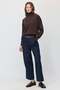 Women's Wide-Leg, Belted, Drapey Denim Pants - 3