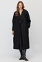 Women's belted wide-collar long cashmere melton coat - 2