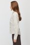 Women's Striped Shirt with Draped Details and Asymmetrical Buttons - 4