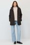 Women's Hooded Mock Neck Trench Coat - 8
