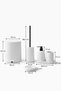 Matte White 5 Piece Round Bathroom Set – Bucket, Toilet Brush, Liquid Soap Dispenser - 4