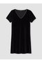 Peak New Season Black V-Neck A-Line Velvet Mini Dress