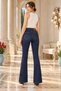 Women's Flared Skinny Jeans, Solid Dark Blue, 867-24 - 5