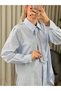 Stone Embellished Shirt with Tie 25S8608 Blue - 2