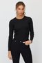Women's Corded Fabric Corset-Style Long-Sleeved Blouse - 2