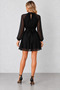 Women's Judge-Style Long-Sleeved Chiffon Dress with Ruched Collar, Belted Waist, Lined, Elegant Design, Timeless Elegance, Fall Style - 2
