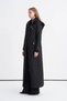 Black Quilted Trench Coat with Hood, Belt Detail, and Zip Detail 13993 - 2