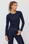 Women's Corded Fabric Corset-Style Long-Sleeved Blouse - 3