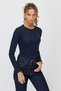 Women's Corded Fabric Corset-Style Long-Sleeved Blouse