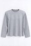 Gray Oversized Blouse with a Crew Neck and Padded Shoulders - 2