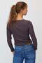 Women's Front Zippered Corded Fabric Blouse - 5