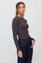 Women's Corded Fabric Corset-Style Long-Sleeved Blouse - 4