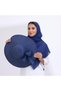 طقم قبعة كاملة مع طرحة صيفية-كحلي - 2