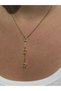 1: Xuping Gold Triple Star-Shaped Zircon Stone Dangle Necklace for Women - Stainless Steel - 3