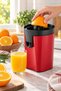 4-Piece Sinbo Citrus Juicer – 2 Different Juicing Heads, Quiet Operation and Anti-Drip Design, Red Electric Citrus Juicer for Home Kitchens