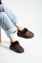 Women's Winter House Slippers with Elastic Back and Fur-Lined Lining for Indoor and Outdoor Use - Brown - 3