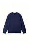 Navy Blue Oversized Sweatshirt with a Crew Neck and Horse Print - 2