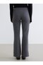 LCW Modest Anthracite Brioche Knit Straight-Leg Standard & Regular Flared Women's Pants, Featuring the ALITA CITY Touch - 4