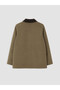 Peak New Season Khaki Plus-Size Velvet-Collar Women's Jacket with Boat Neck - 4