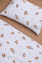 100% Cotton "Sleeping Bear" Teddy Bear Print Duvet Cover Set, 4-Piece Set (100x150) - 3