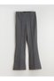 LCW Modest Anthracite Brioche Knit Straight-Leg Standard & Regular Flared Women's Pants, Featuring the ALITA CITY Touch - 5