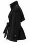 Premium Short Coat with Mock Neck and Shoulder Epaulets - Black - 2
