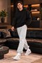 Men's Baggy Adjustable Cuff, 3-Thread Brushed Inside Hem, Wide-Leg Fit, Comfortable Gray Sweatpants RF0563 - 2