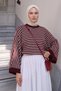 Striped Casual Knit Sweater T2623 - PLUM - 2