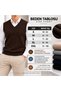 Men's Standard Fit, Regular Cut, Soft-Textured, Pilling-Resistant Burgundy V-Neck Knit Sweater - 2