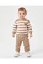 Boys' Süzene Teddy Bear Print Embroidered Winter 3-Thread Brushed Inside 1-2-3 Years 2-Piece Top and Bottom Set