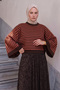 Striped Casual Knit Sweater T2623 - BROWN - 2
